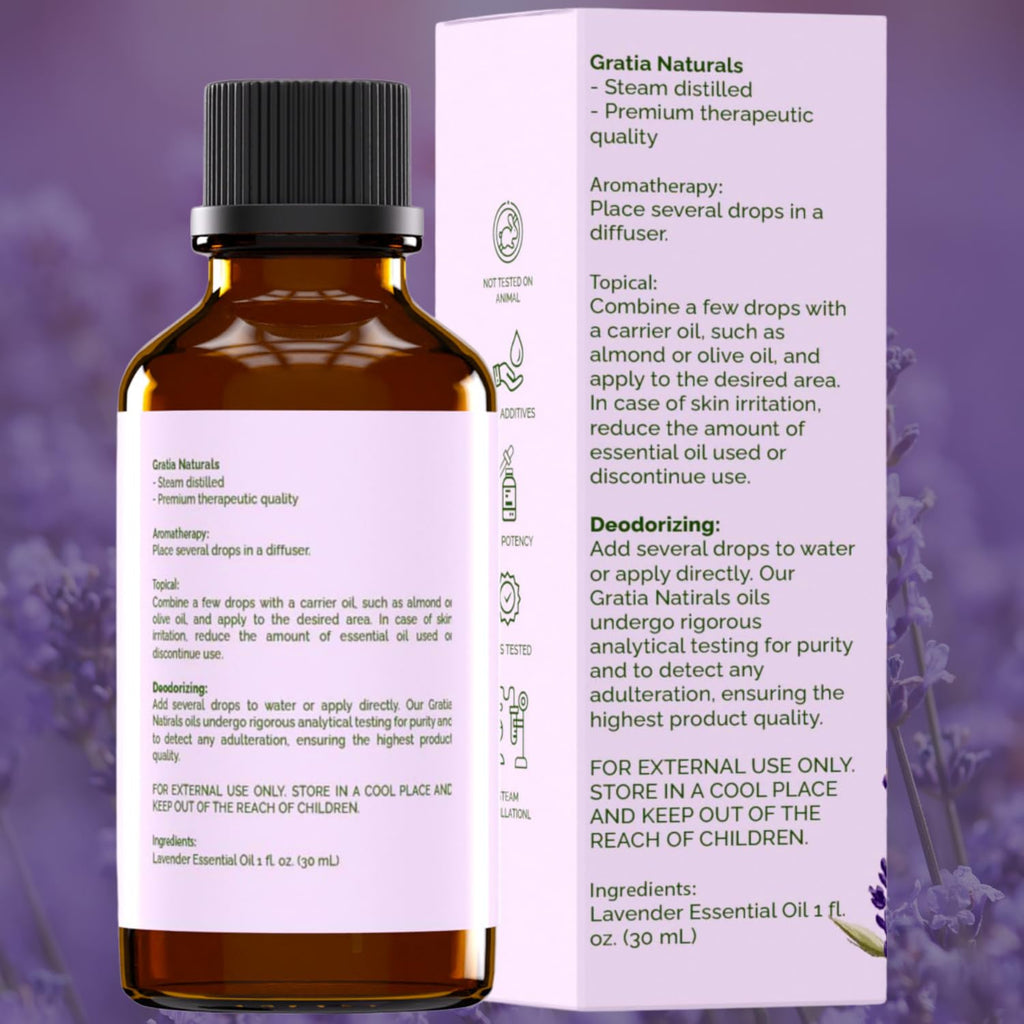 Gratia Naturals Lavender Essential Oil - 100% Pure and Natural … GRATIA NATURALSBuy Supplements Australia