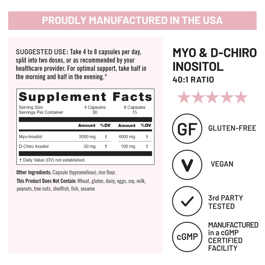 NatureWise Myo-Inositol & D-Chiro Inositol Supplement for Women - Fertility Supplements for Women - Ideal 40:1 Ratio - Myo Inositol 2000mg - Non-GMO, Vegan, USA Manufactured - [30-Day Supply] NatureWiseBuy Supplements Australia