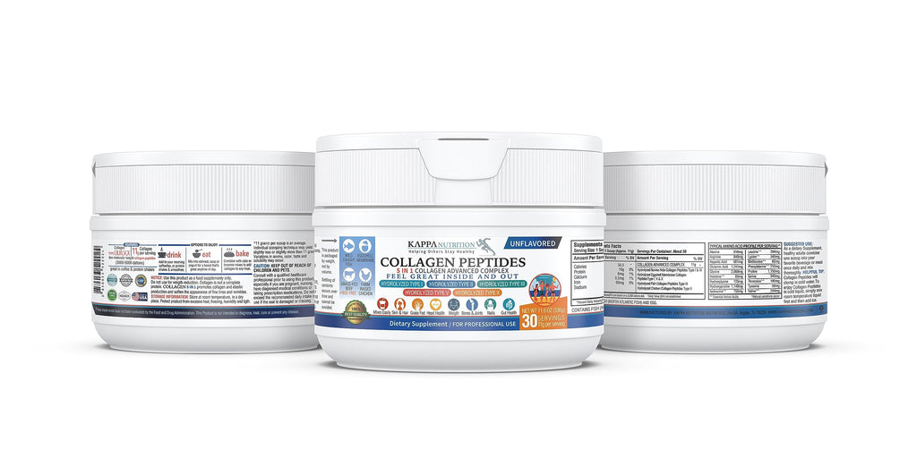KAPPA NUTRITION Collagen Peptides Powder, 5 in 1 Multi-Collagen Advanced Complex with Hydrolyzed Collagen Peptides, Supports Skin, Hair, Nails, Joints & Bones / 30 Servings KAPPA NUTRITIONBuy Supplements Australia