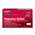 Amazon Basic Care Migraine Relief Acetaminophen, Aspirin (NSAID) and Caffeine Tablets, Pain Reliever/Pain Reliever Aid, 200 Count Amazon Basic CareBuy Supplements Australia