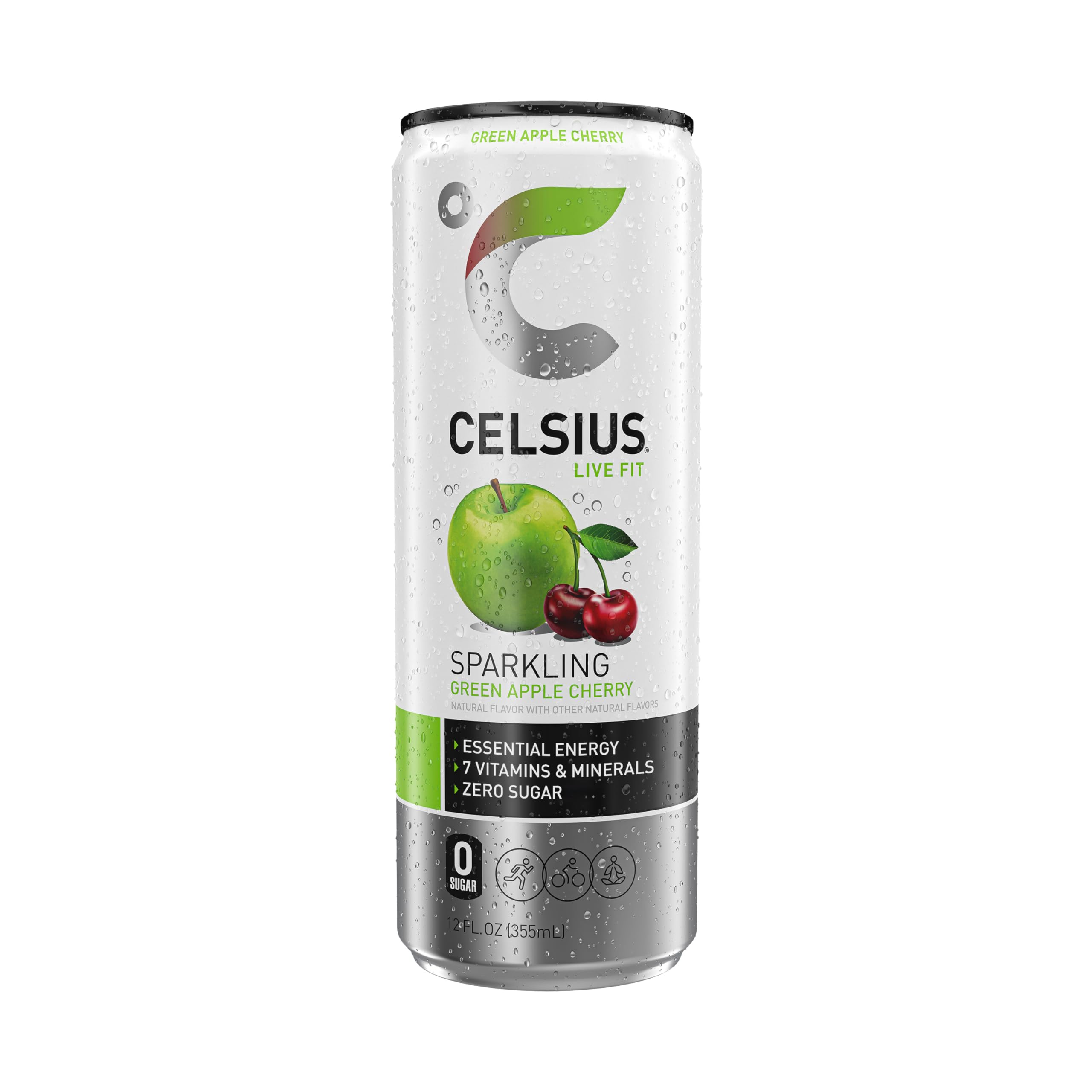 CELSIUS Sparkling Green Apple Cherry, Functional Essential Energy Drink, 12 Fl Oz CELSIUSBuy Supplements Australia