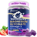 Magnesium Glycinate Gummies 500mg - Magnesium with Omega-3, Turmeric, Vitamin D3 & E | Magnesium Glycinate Soft Chews for Adults