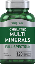 Piping Rock Mega Multi Mineral Chelated Supplement | 120 Capsules | for Men and Women | Iron Free | Non-GMO, Gluten Free Piping RockBuy Supplements Australia