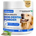 Dog Teeth Cleaning Powder - Dental Powder for Dogs Teeth - Plaque Removal - Supports Gum Health - Tartar Remover with Natural Herb Blend and Postbiotics 30 Day Supply - Mint Flavor ARMOYABuy Supplements Australia