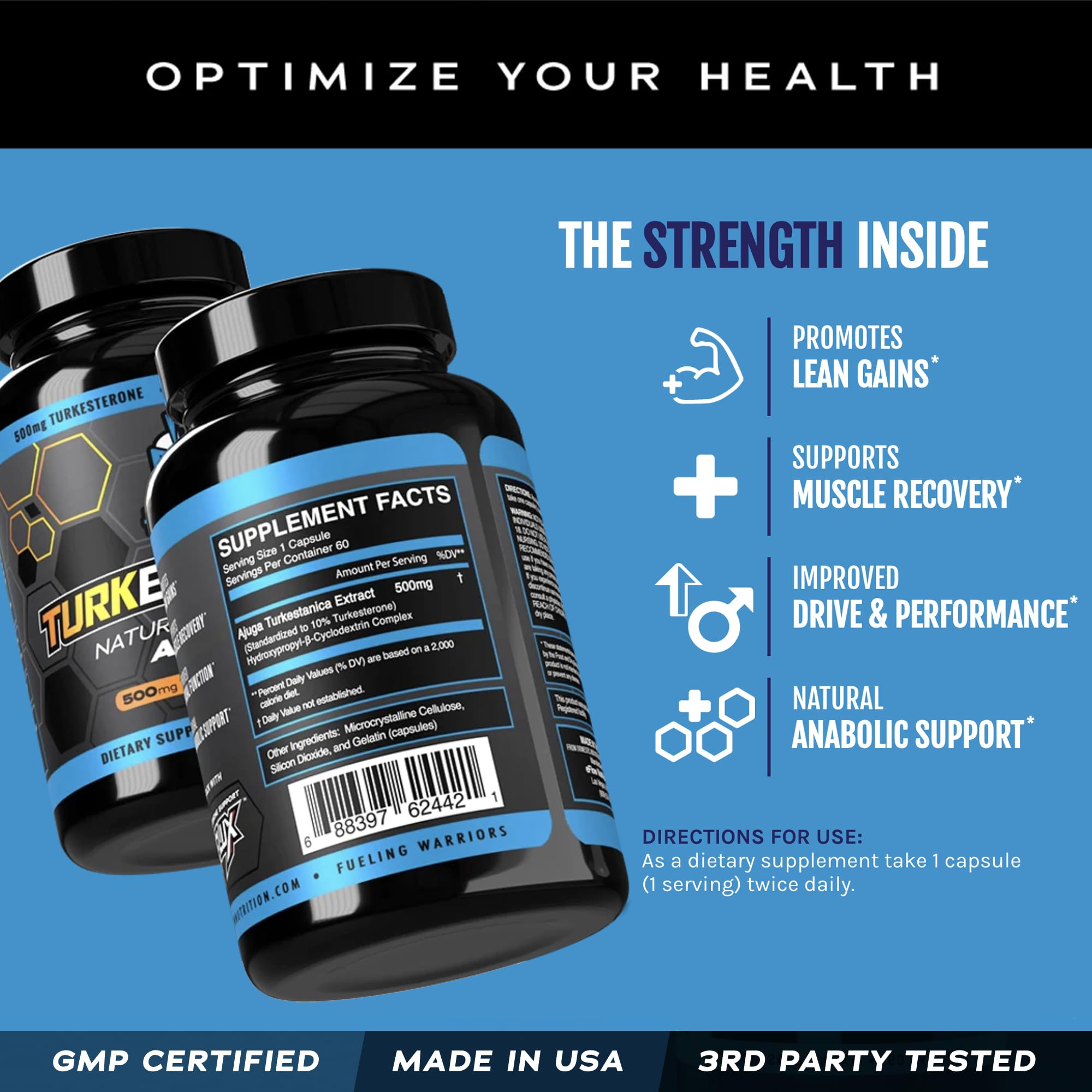 eFlow Nutrition Turkesterone (500 mg) Ajuga Turkestania Extract Complexed eFlow NutritionBuy Supplements Australia