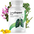 LungExpand Pro dietary supplement bottle with nature-themed design on a white background