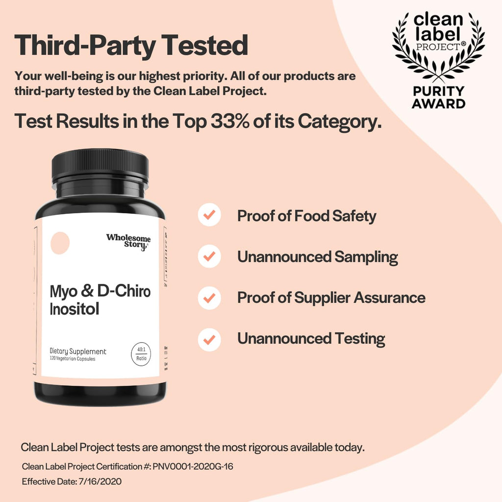 Myo-Inositol & D-Chiro Inositol Blend Capsule | 30-Day Supply | Most Beneficial 40:1 Ratio Wholesome StoryBuy Supplements Australia