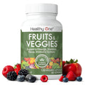 Fruits & Veggies Formula - 27 Premium Whole Foods - Organic Ingredients - Equals 3 Servings of Fruits & Vegetables - Improve Energy, Focus & Immune Function - Fiber - Antioxidants - 120ct (60 Serv) Healthy OneBuy Supplements Australia
