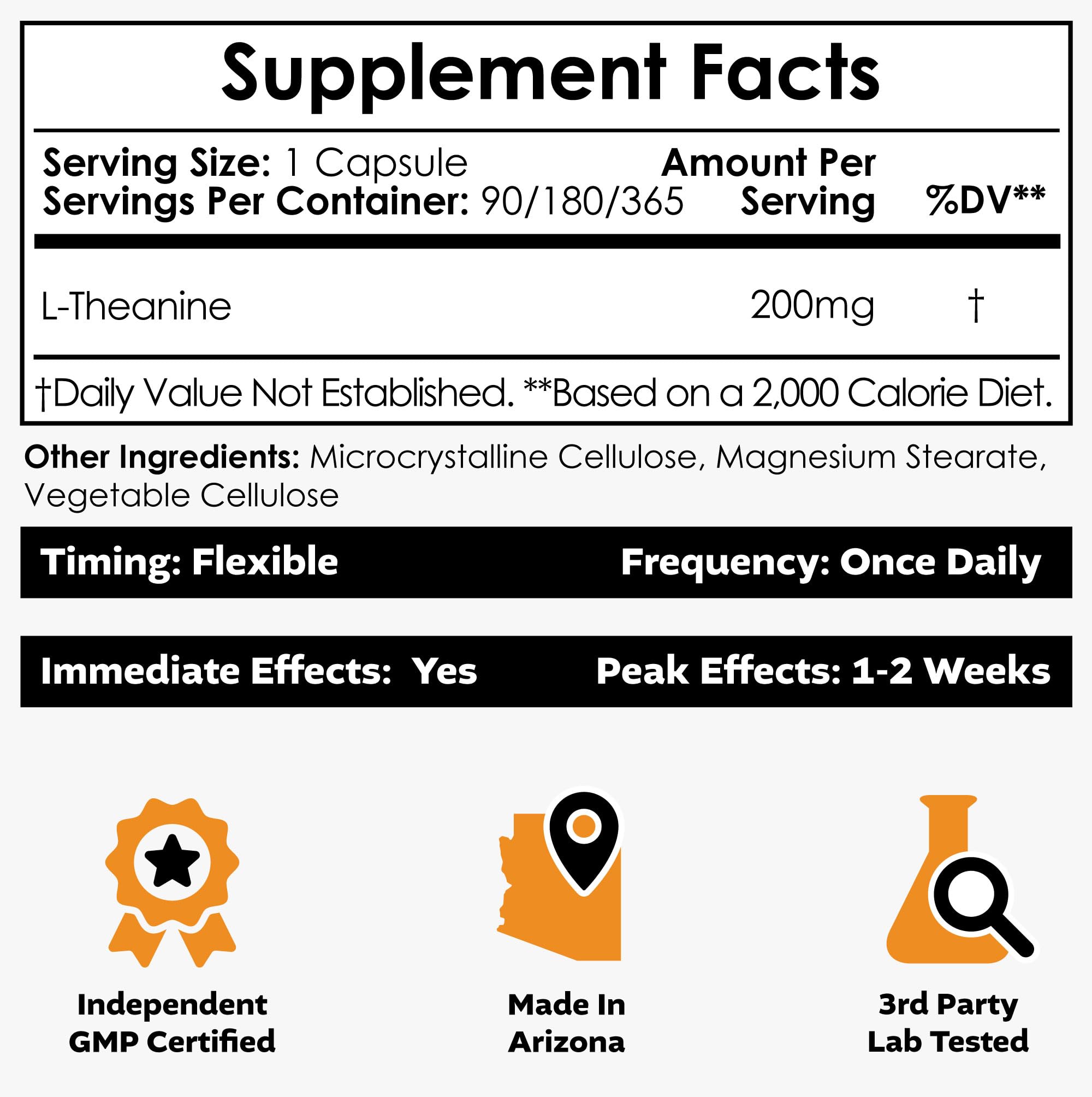 Nootropics Depot L-Theanine Capsules 200mg (180 Count) | Promotes Relaxation | Supports Healthy Stress Levels + Sleep Cycles | Promotes Cognitive Function + Focus | Amino Acid Supplement Nootropics DepotBuy Supplements Australia