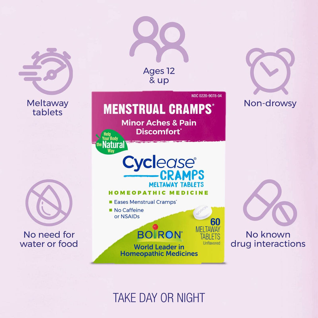 Boiron Cyclease Cramps Tablets for Relief from Menstrual Cramps, Aches, Pain, and Discomfort - 60 Count BoironBuy Supplements Australia
