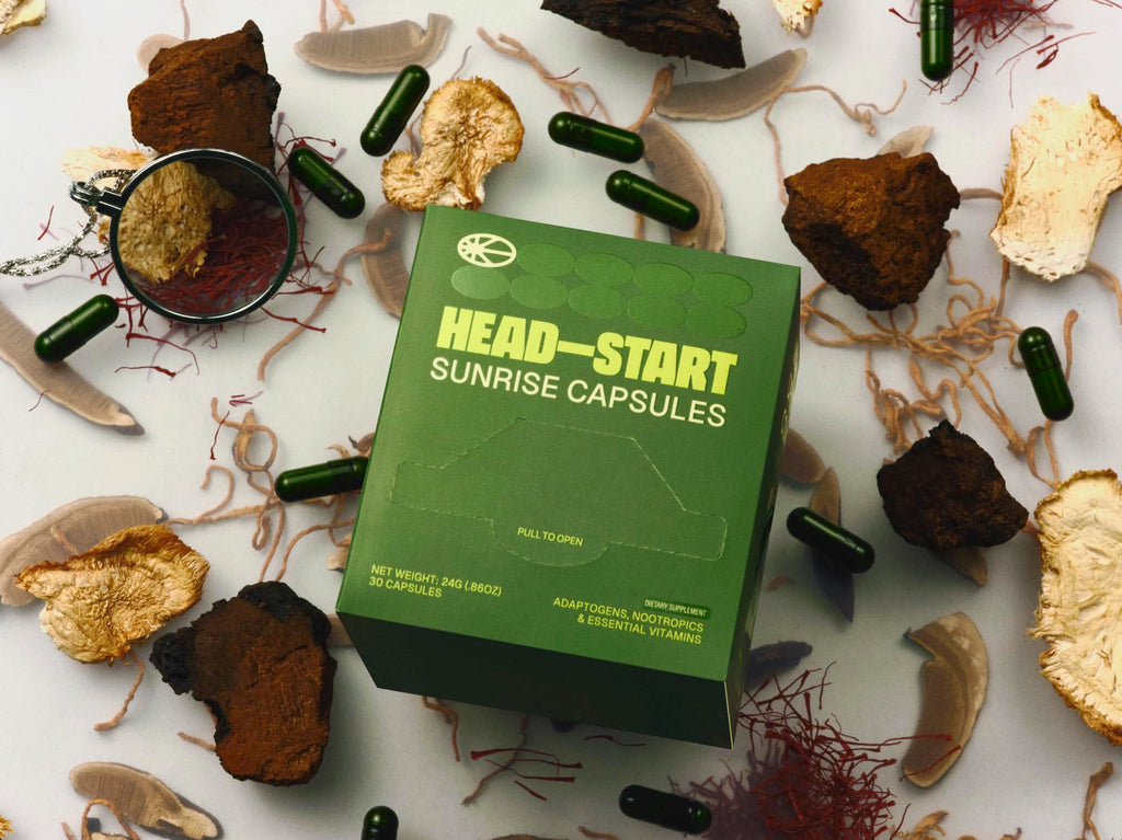 HEAD-START Sunrise Capsules | Nootropic Brain Supplement with Lion’s Mane, L-Theanine & Saffron | Adaptogen Blend for Focus, Energy, Clarity & Daily Performance HEAD-STARTBuy Supplements Australia