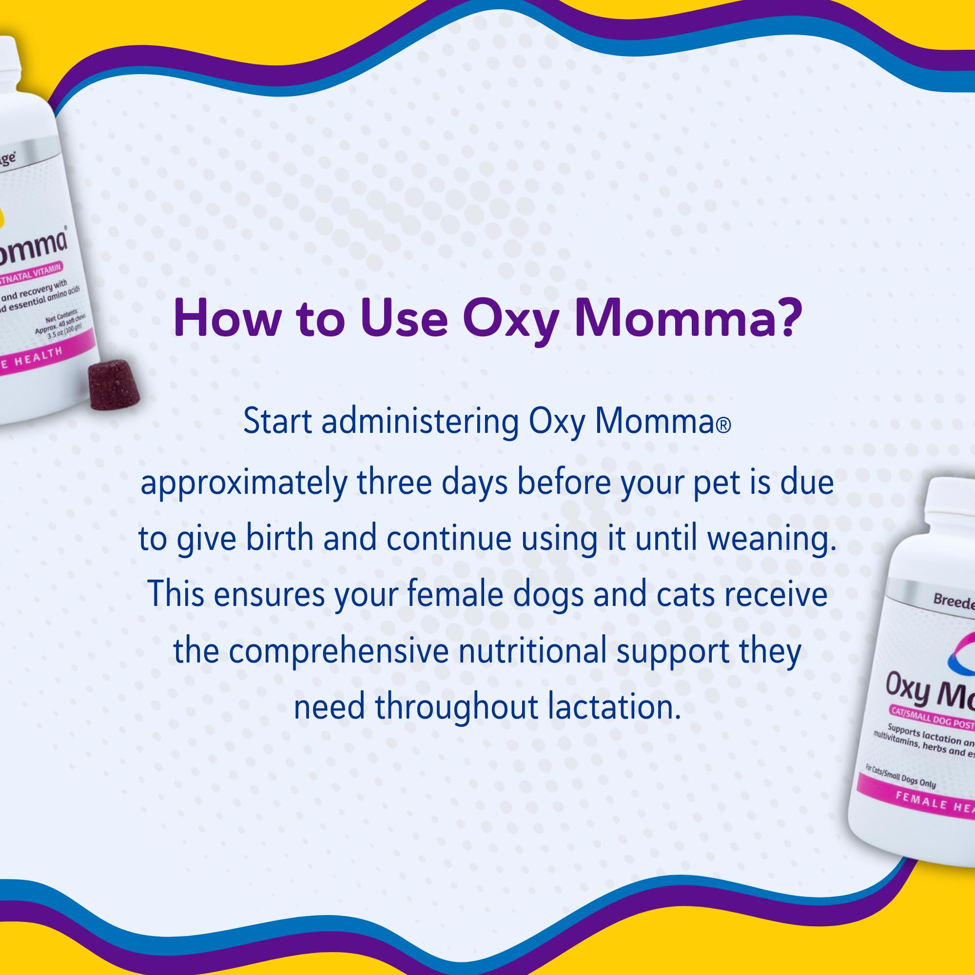Breeder's Edge Oxy Momma Soft Chews, Postnatal Vitamin Supplement for Lactating Dogs and Cats, Supports Recovery, Hormones, and Next Pregnancy - for Small Dogs & Cats, 40ct Soft Chews Revival Animal HealthBuy Supplements Australia