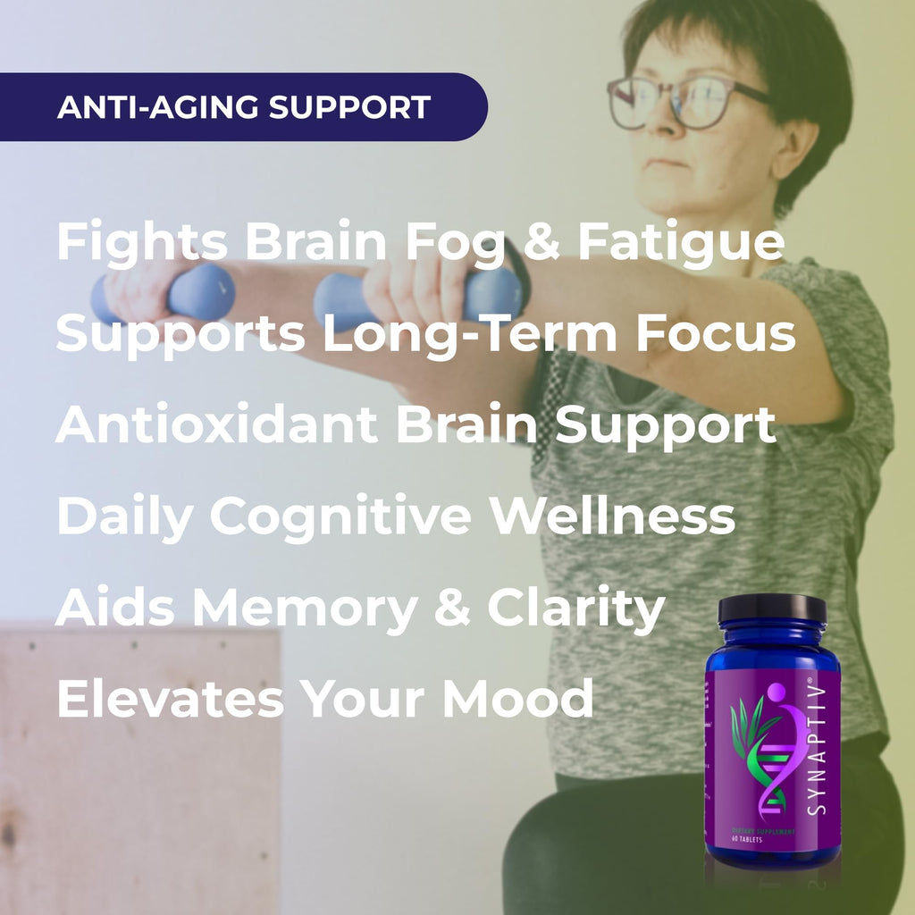 Youngevity Synaptiv™ Brain Support - 12in1 - Ginkgo, Huperzine, Bacopa, Quercetin and More - with Potent Antioxidant Blend + Vitamins - 60 Tablets (Pack of 1) YoungevityBuy Supplements Australia