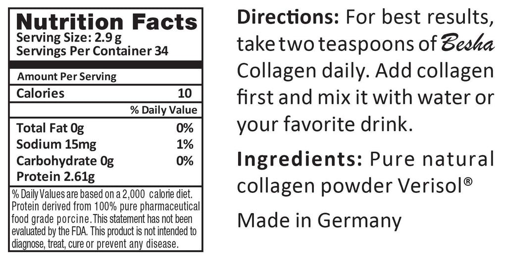 BESHA INC Verisol Collagen Bioactive Peptides (Natural Collagen Powder) Made in Germany BESHA INC buy supplements Au
