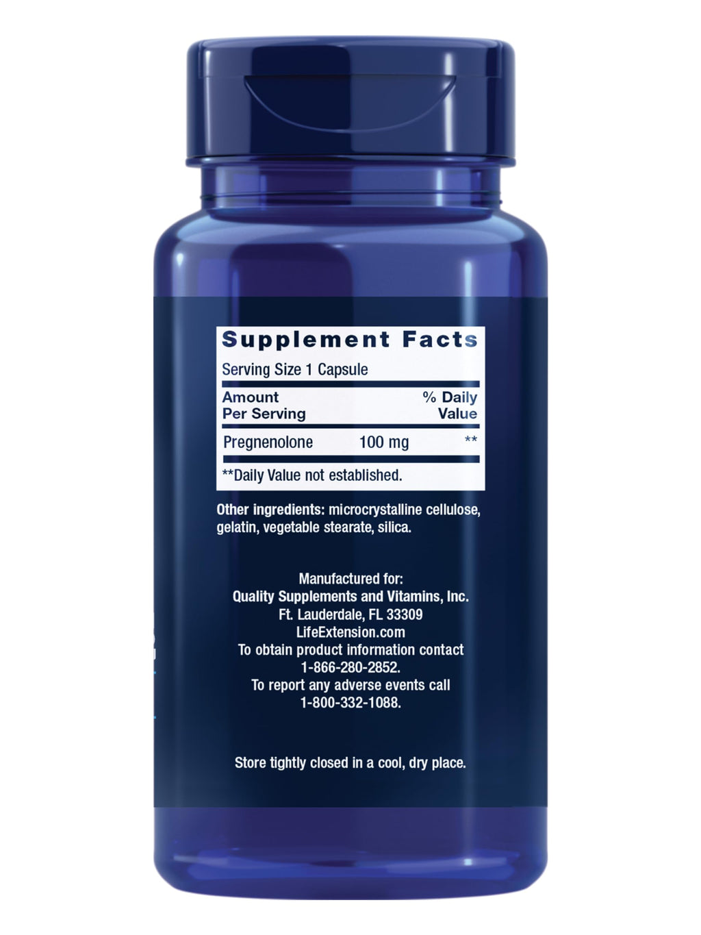 Life Extension Pregnenolone - Hormone Balance Supplement for Healthy Hormone Levels, 100 mg - Hormone Balance, Memory, Focus, Cognitive Health - Gluten-Free, Non-GMO, 100 Capsules Life ExtensionBuy Supplements Australia