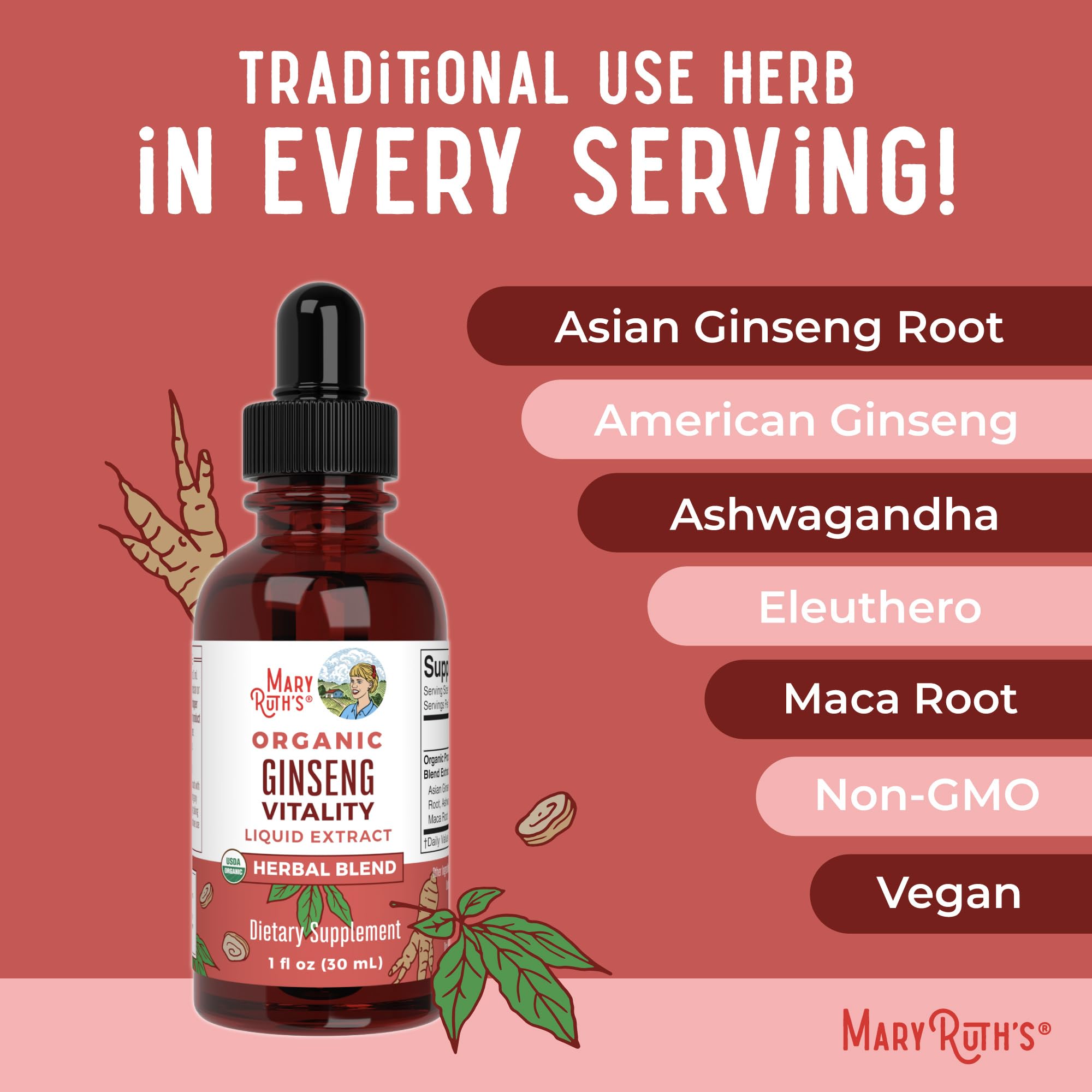 MaryRuth Organics Herbal Supplement for Brain Function | Boost Energy | Memory | Vitality USDA | Ginseng with Ashwagandha | Eleuthero and Maca Root Extract | 1 Fl Oz MARYRUTH'SBuy Supplements Australia