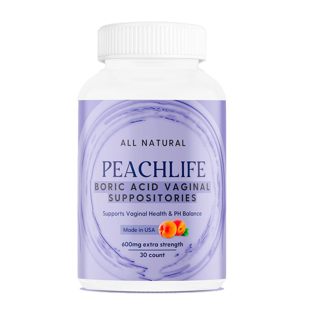 Peachlife Boric Acid Suppositories in Vegetable Capsules - USA Made - Vaginal pH PeachlifeBuy Supplements Australia
