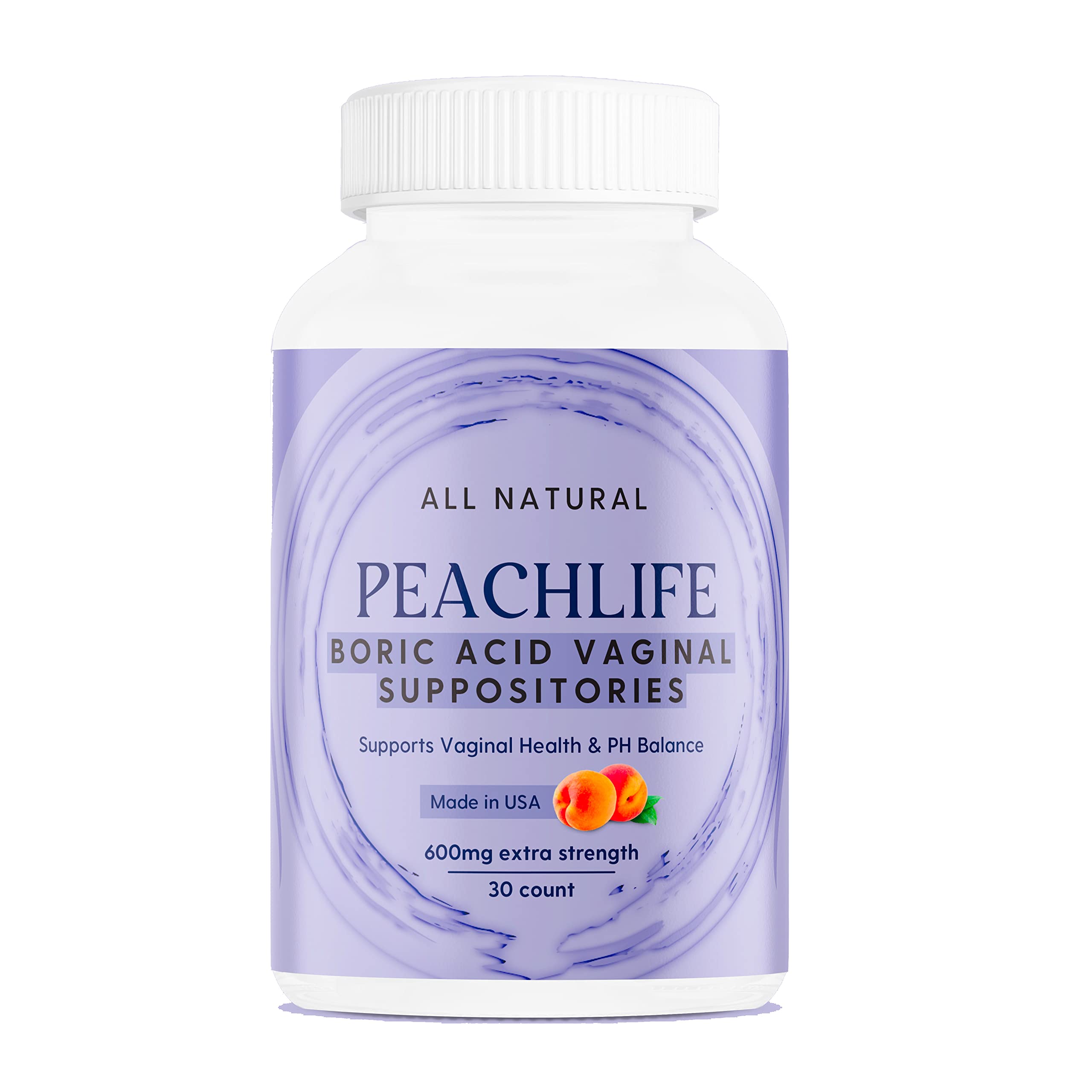 Peachlife Boric Acid Suppositories in Vegetable Capsules - USA Made - Vaginal pH PeachlifeBuy Supplements Australia