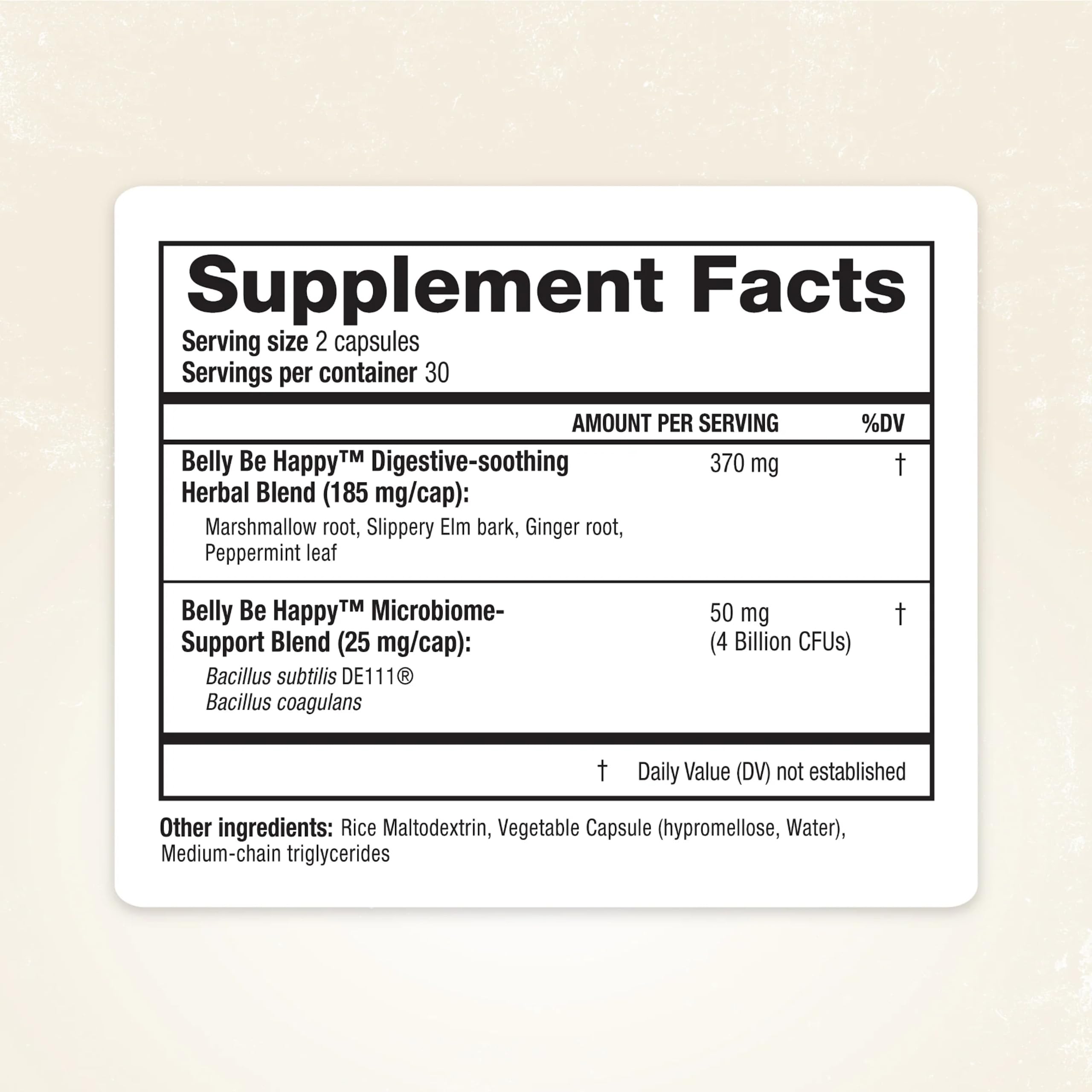 RidgeCrest Herbals Belly Be Happy - 60 Capsules - Digestive Comfort Support - Non-GMO RidgeCrest HerbalsBuy Supplements Australia