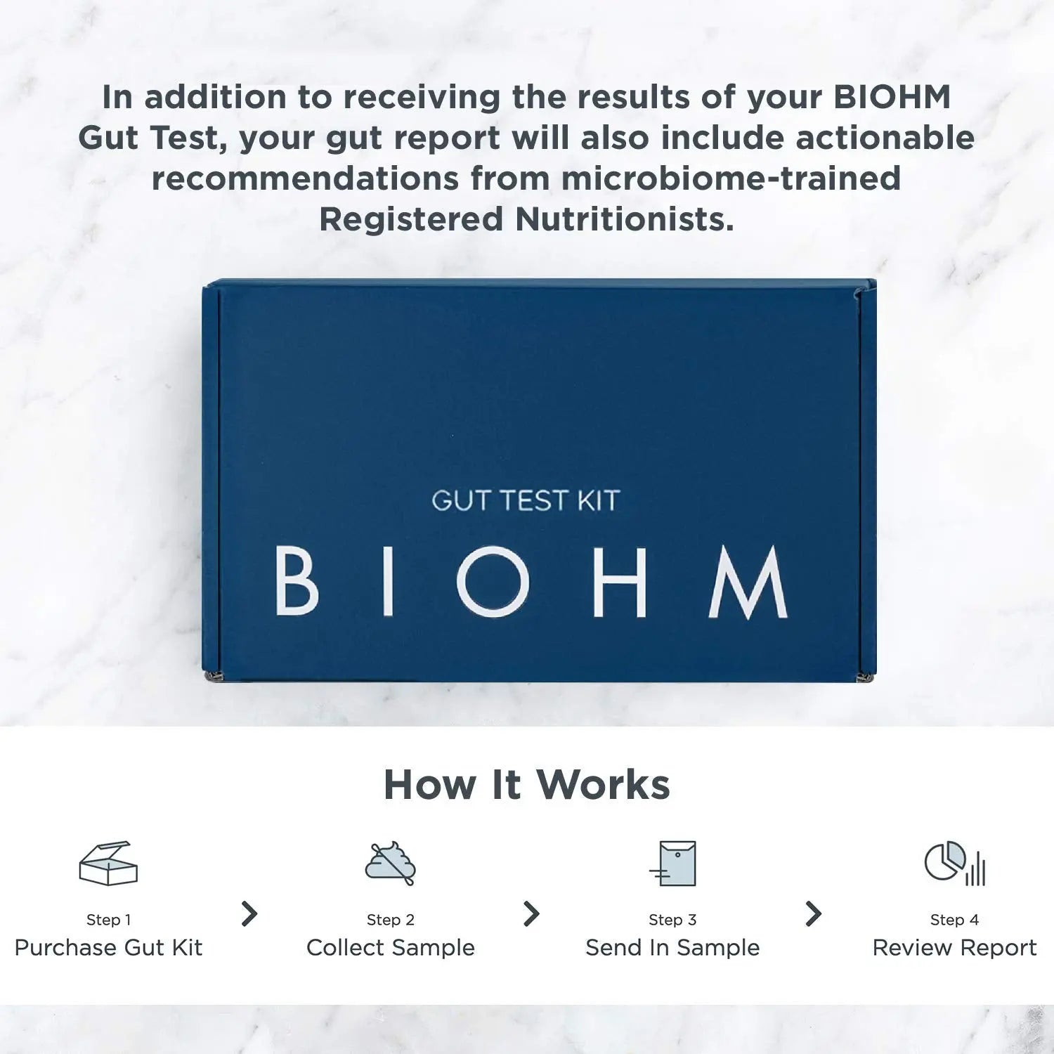 BIOHM Gut Health Test Kit for Microbiome and Digestive Health Analysis, Home Test Kit with Gut Score, Easy-to-Read Results and Actionable Recommendations BIOHMBuy Supplements Australia