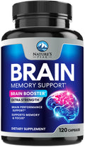 Brain Memory Supplement - 3X Strength Nootropics for Concentration, Clarity & Focus Support - Brain Health Cognitive Vitamins with Bacopa, Phosphatidylserine & DMAE, Brain Booster Pills, 120 Capsules Nature's PeakBuy Supplements Australia