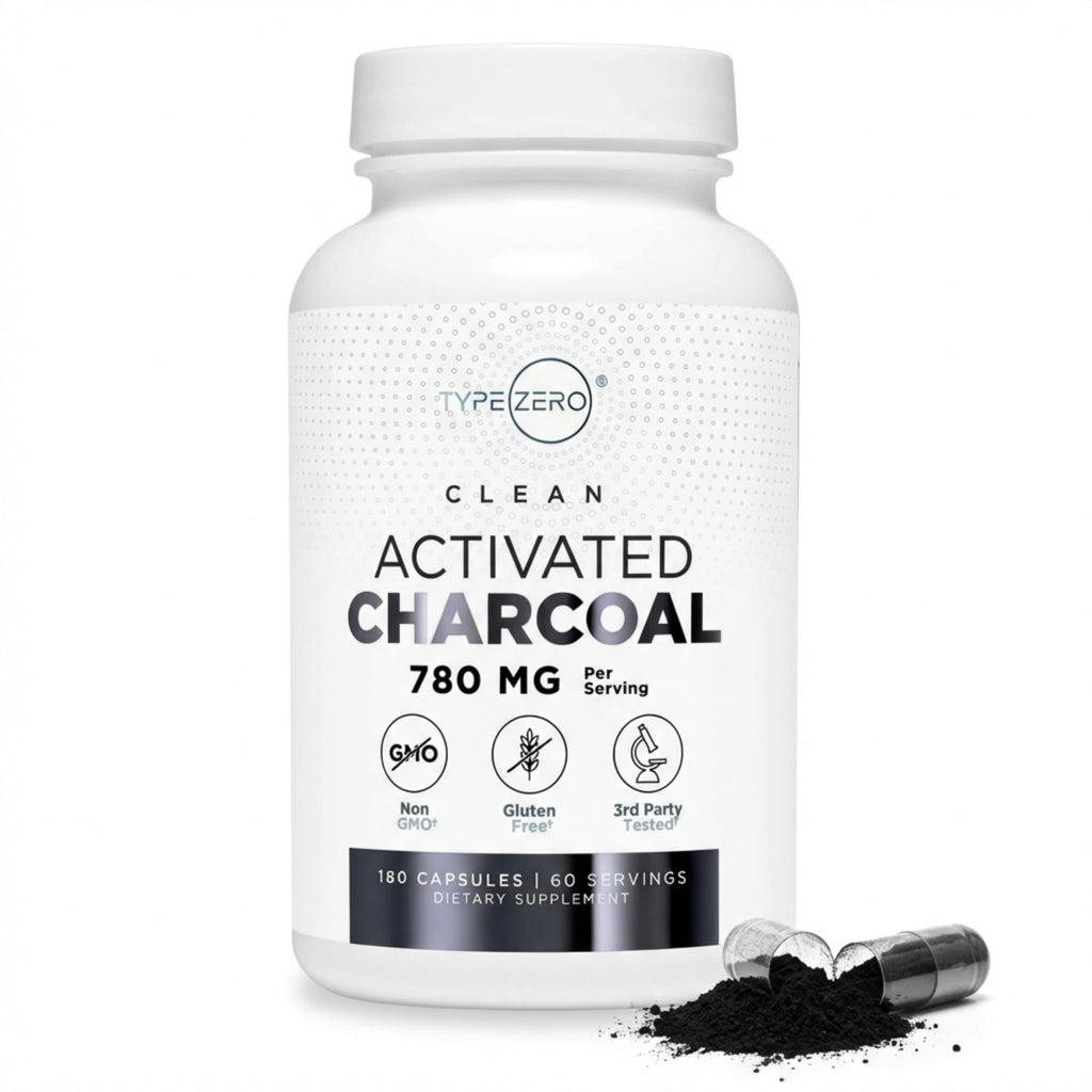 Type Zero Activated Charcoal Capsules (180 Count) - 60 Servings, 780mg Per Serving, from Coconut Shell, Non-GMO, Gluten-Free Type ZeroBuy Supplements Australia