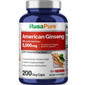 NusaPure American Ginseng 10:1 Extract, 500 mg Equivalent to 5000mg - 200 Veggie Capsules (Vegetarian, Non-GMO, Vegan) NusaPureBuy Supplements Australia