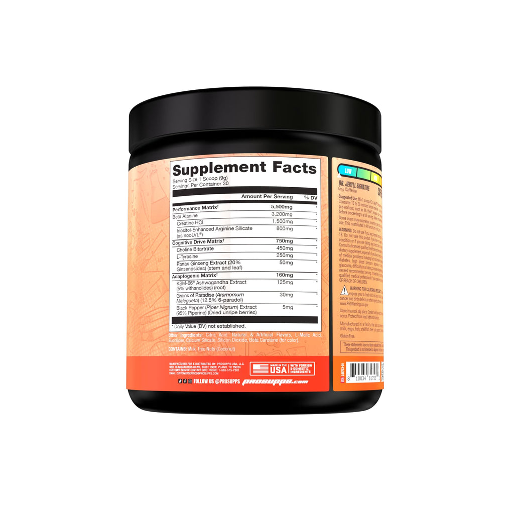 PROSUPPS Dr. Jekyll Signature Pre-Workout Powder, Stimulant & Caffeine Free, Intense PROSUPPSBuy Supplements Australia
