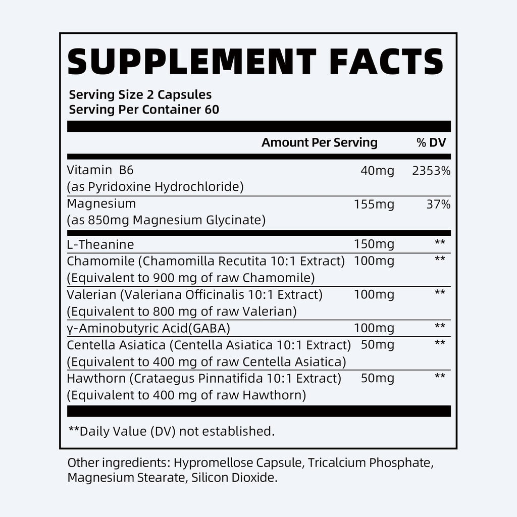 iMATCHME Magnesium Glycinate 850mg Capsules with L-Theanine, Chamomile & GABA for Sleep, Calmness, Muscle, Bone Health & Immune Support, Magnesium for Women and Men,