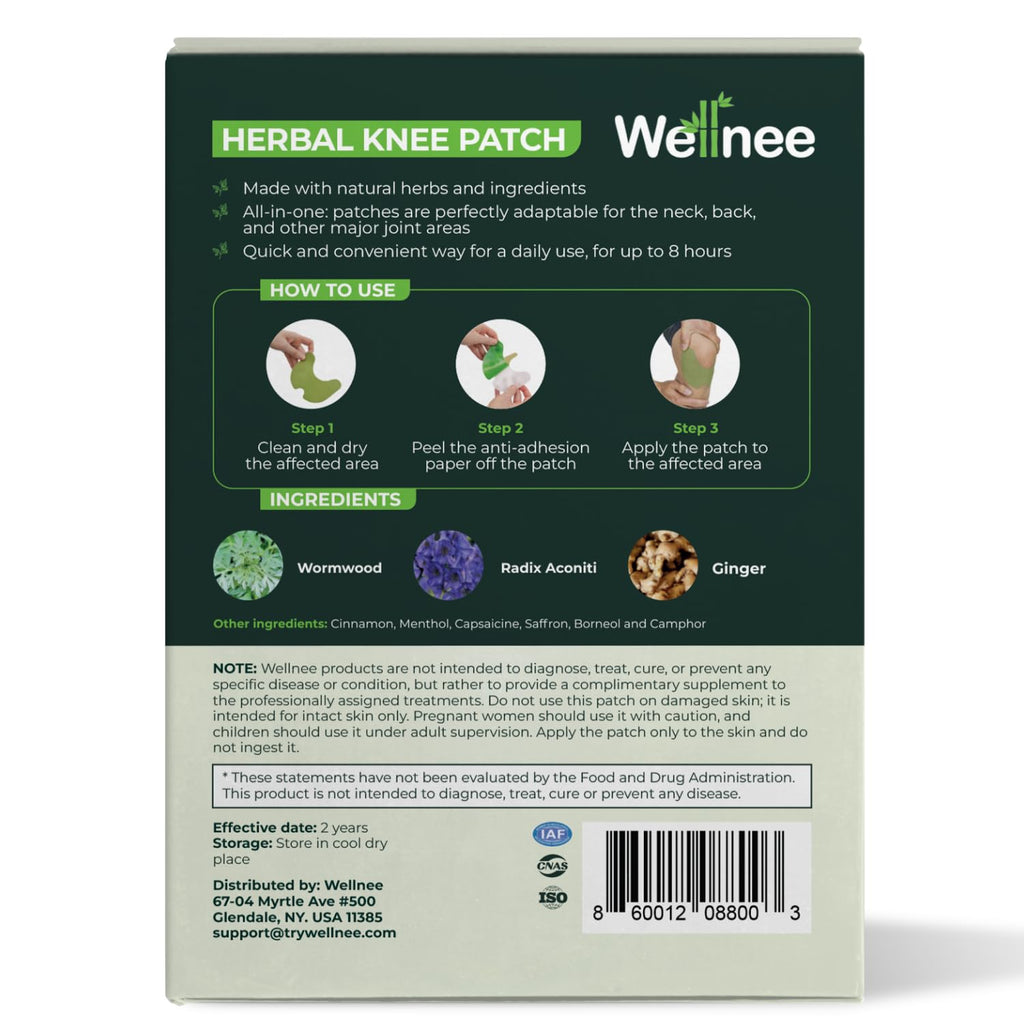 Wellnee Knee & Joint Wellness Bundle – Herbal Patches (10 pcs) & Support Capsules (90 servings) WellneeBuy Supplements Australia