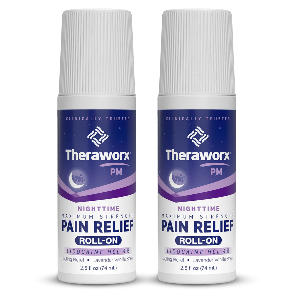 Theraworx Nighttime Maximum Strength Pain Relief Roll-on with Lidocaine – 2.5 oz - 2 Count TheraworxBuy Supplements Australia