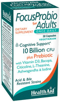 HealthAid FocusProbio for Adults dietary supplement box on a white background