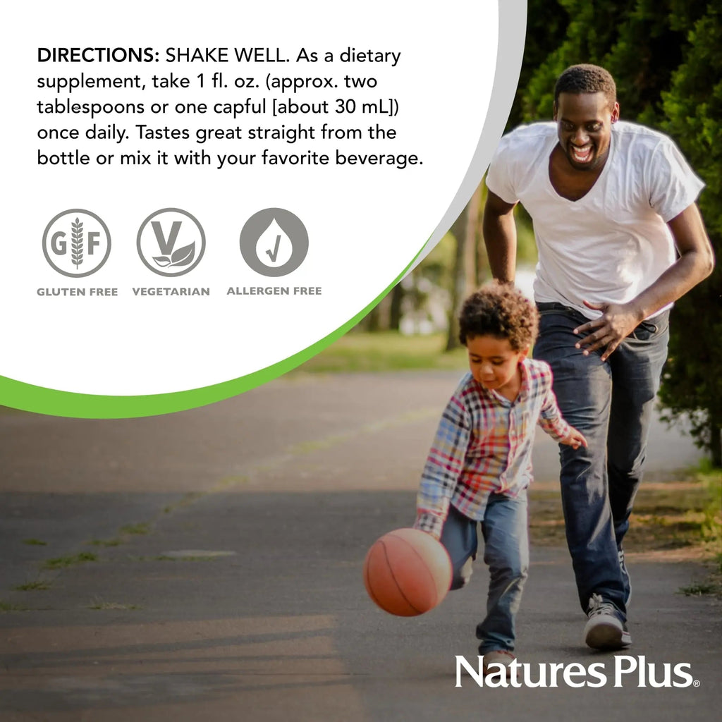NaturesPlus Source of Life Gold Multivitamin Liquid - 30 oz - with Vitamins D3, B12 & K2 - Blood, Bone & Immune Support - Vegetarian & Gluten Free - 30 Servings NaturesPlus