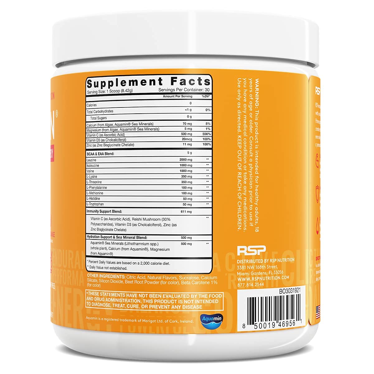 RSP NUTRITION AminoLean Pre Workout Energy (BlackBerry Pomegranate 30 Servings) with AminoLean Recovery Post Workout Boost (Blood Orange 30 Servings)