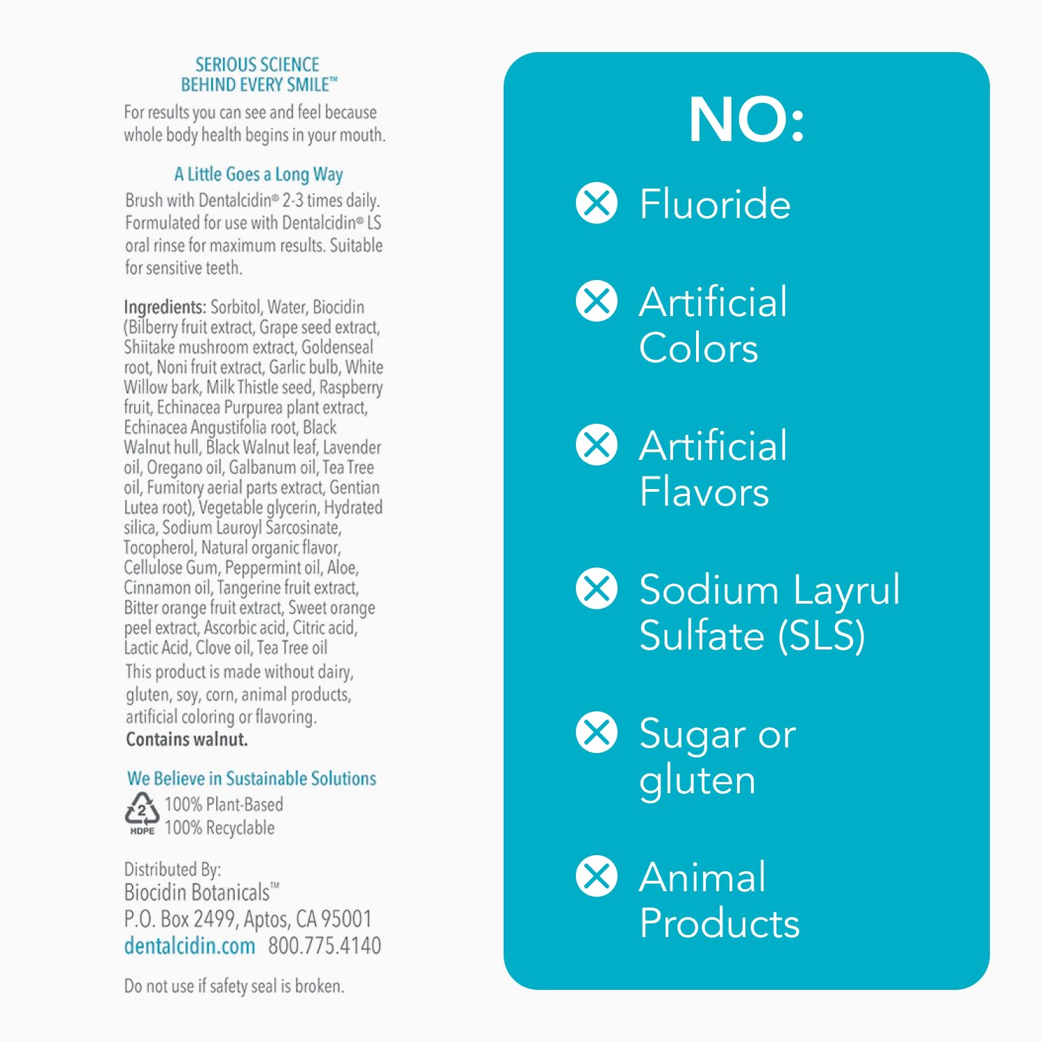Biocidin Dentalcidin Fluoride Free Teeth Whitening Toothpaste for Adults - Plant-Based Toothpaste - Promote a Healthy Oral Microbiome, Remove Biofilm Plaque (3 Oz) Bio-Botanical ResearchBuy Supplements Australia