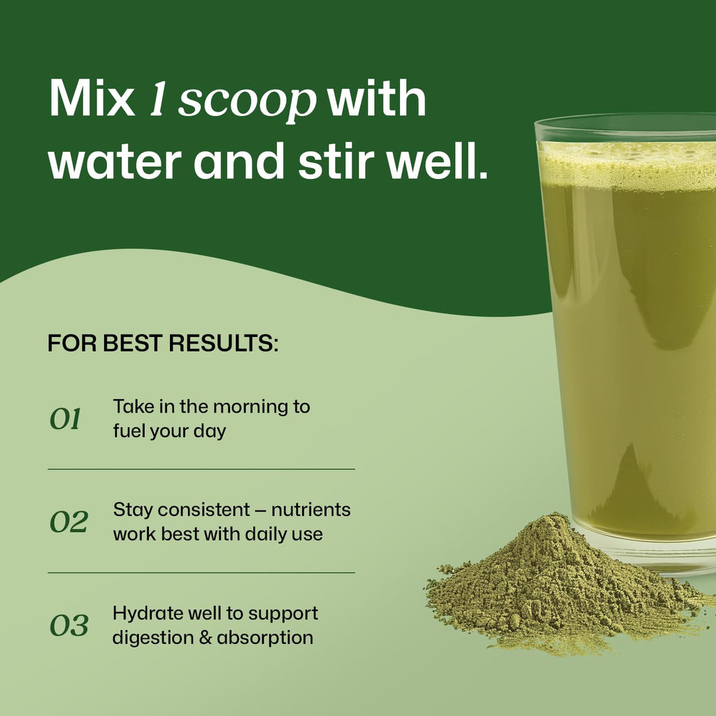 ColonBroom Superfood Greens Powder Supplement | Super Greens Juice Powder with Probiotics, Prebiotics, Spirulina & Chlorella | Natural for Energy, Immunity, Digestion & Detox Support | 28 Servings ColonBroomBuy Supplements Australia
