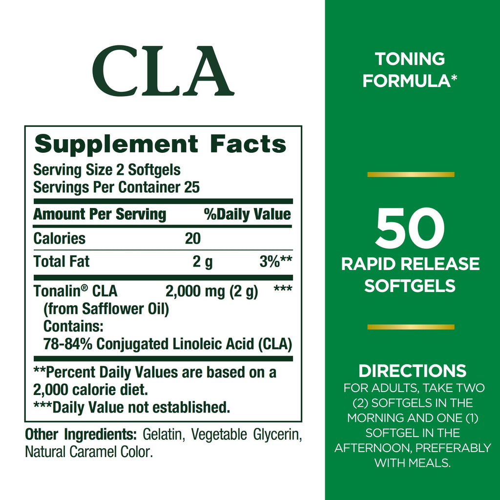 Nature's Bounty Tonalin Pills and Dietary Supplement, Diet and Body Support, 1000 mg Nature's BountyBuy Supplements Australia