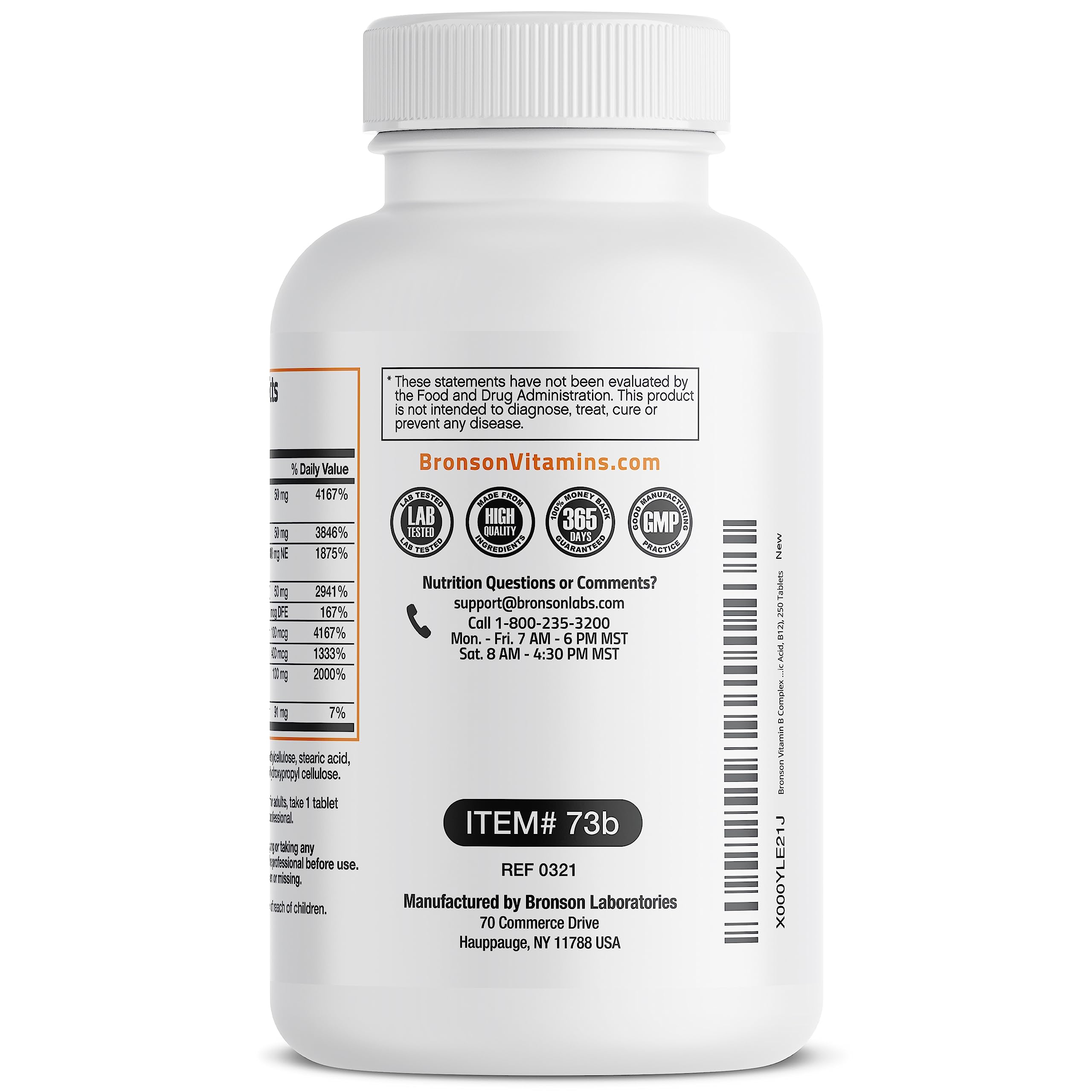 Bronson Super B Vitamin B Complex Sustained Slow Release Vitamin B1, B2, B3, B6, B9 BronsonBuy Supplements Australia