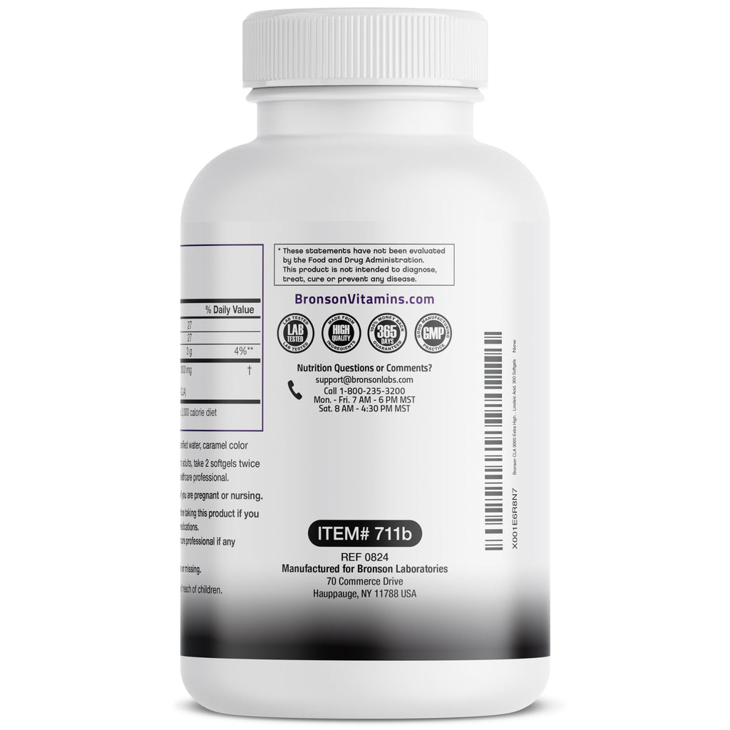 Bronson CLA 3000 Extra High Potency Supports Healthy Weight Management Lean Muscle Mass Non-Stimulating