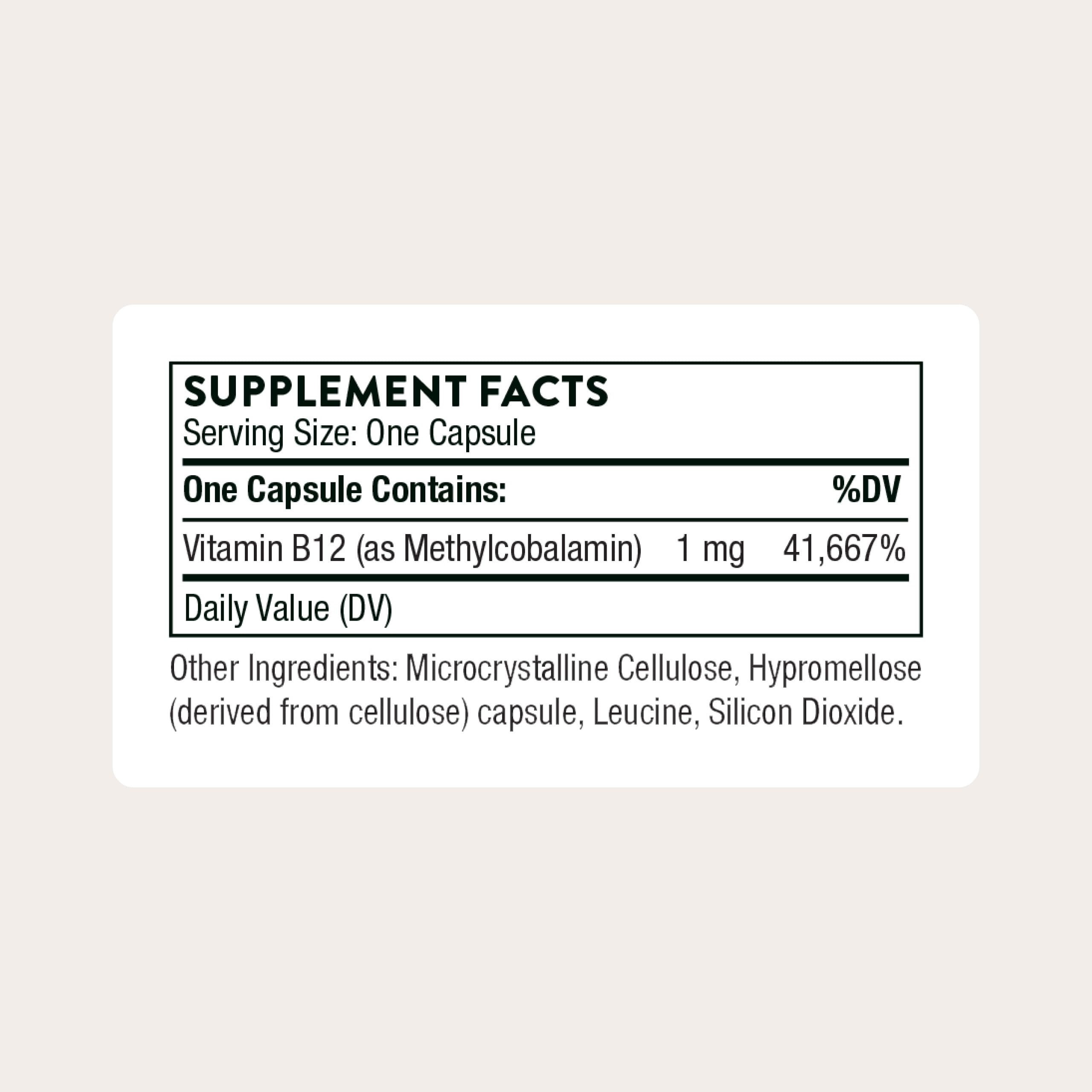 THORNE - Vitamin B12 - as Methylcobalamin - Supports Heart & Nerve Health, Blood Cell Function, Healthy Sleep & Methylation* - Gluten, Dairy & Soy-Free - 60 Servings THORNEBuy Supplements Australia