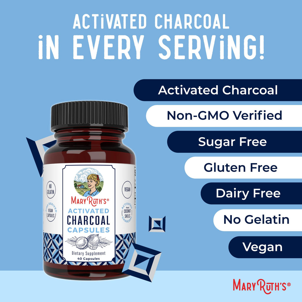 MaryRuth Organics Activated Charcoal Capsules | Substance Adsorption | Derived from Coconut Shells | Vegan Capsules from Pine Trees | Non-GMO | Gluten Free | 40 Count MARYRUTH'SBuy Supplements Australia