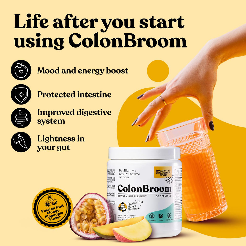 ColonBroom Psyllium Husk Powder, Colon Broom Colon Cleanser Fiber Supplement for Bloating Relief & Gut Health + Day & Night Burner Supplements, Weight Management Pills (60 & 50 Servings), 3 Items ColonBroomBuy Supplements Australia