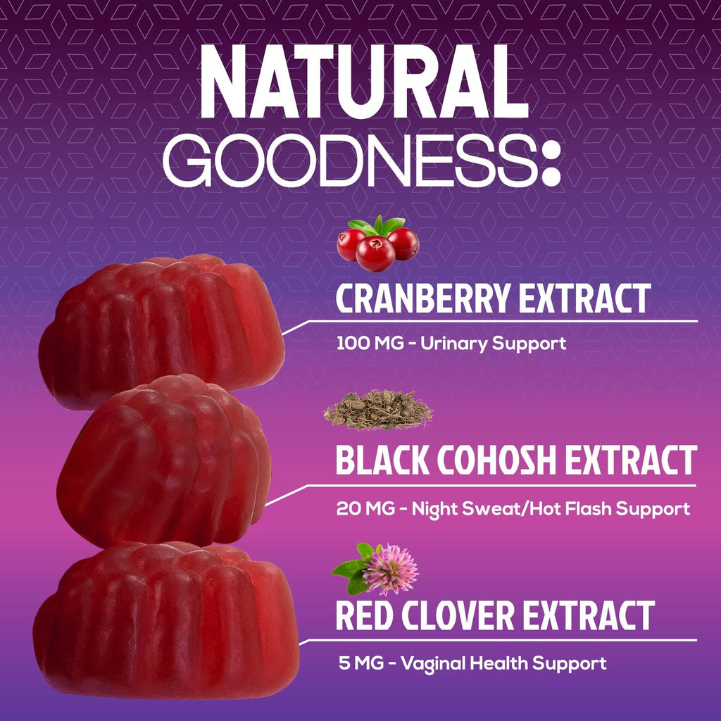 Menopause Supplement Gummies - 3 Billion CFU Women's Probiotics - Advanced Menopause Relief Formula for Women with Black Cohosh & Red Clover - Mild Hot Flashes & Night Sweats Support - 60 Gummies Nature's NutritionBuy Supplements Australia