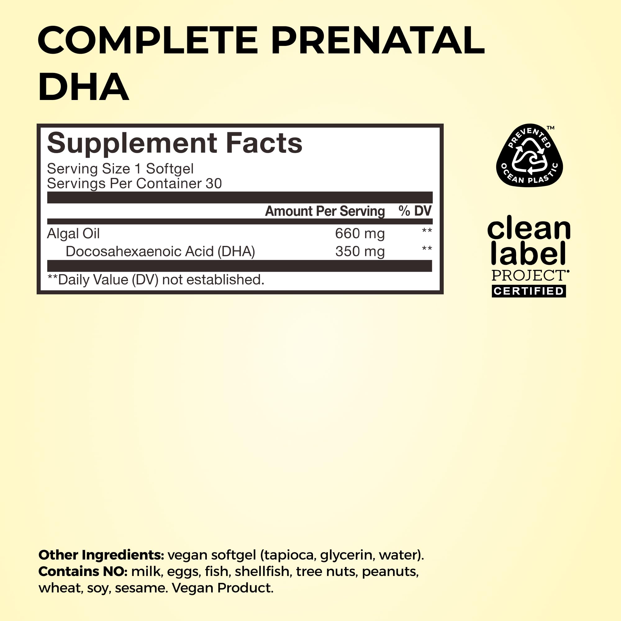 HUM Complete Prenatal Multivitamin for Women with Folate, DHA, and Choline, 23 Nutrients for Daily Support, Gluten Free, Non GMO Supplement for Pre, During, and Post Pregnancy, 30 Vegan Capsules HUMBuy Supplements Australia