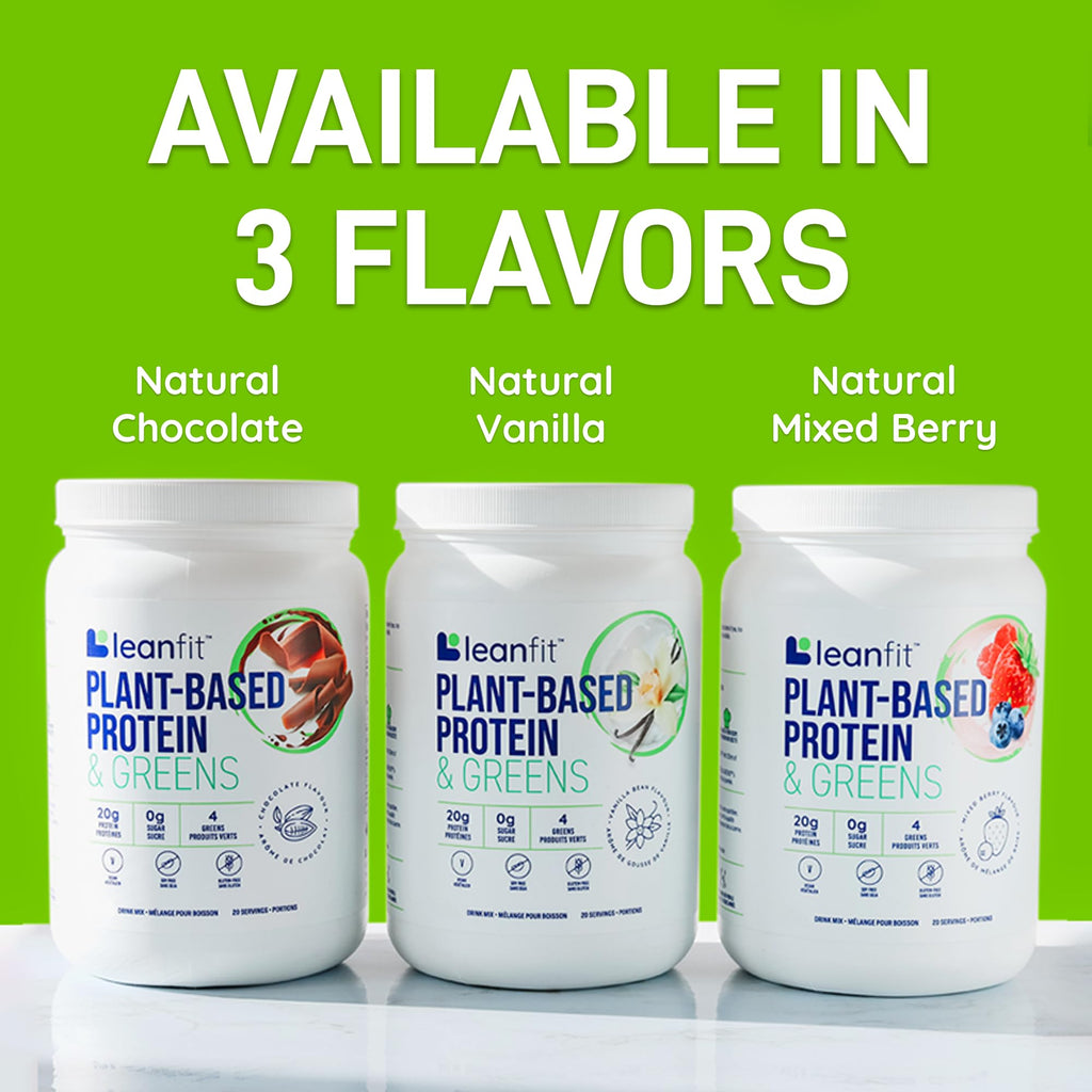 LeanFit Plant-Based Protein & Greens, Natural Berry, 20g Protein, 19 Servings, 1.25 Pound LeanFitBuy Supplements Australia