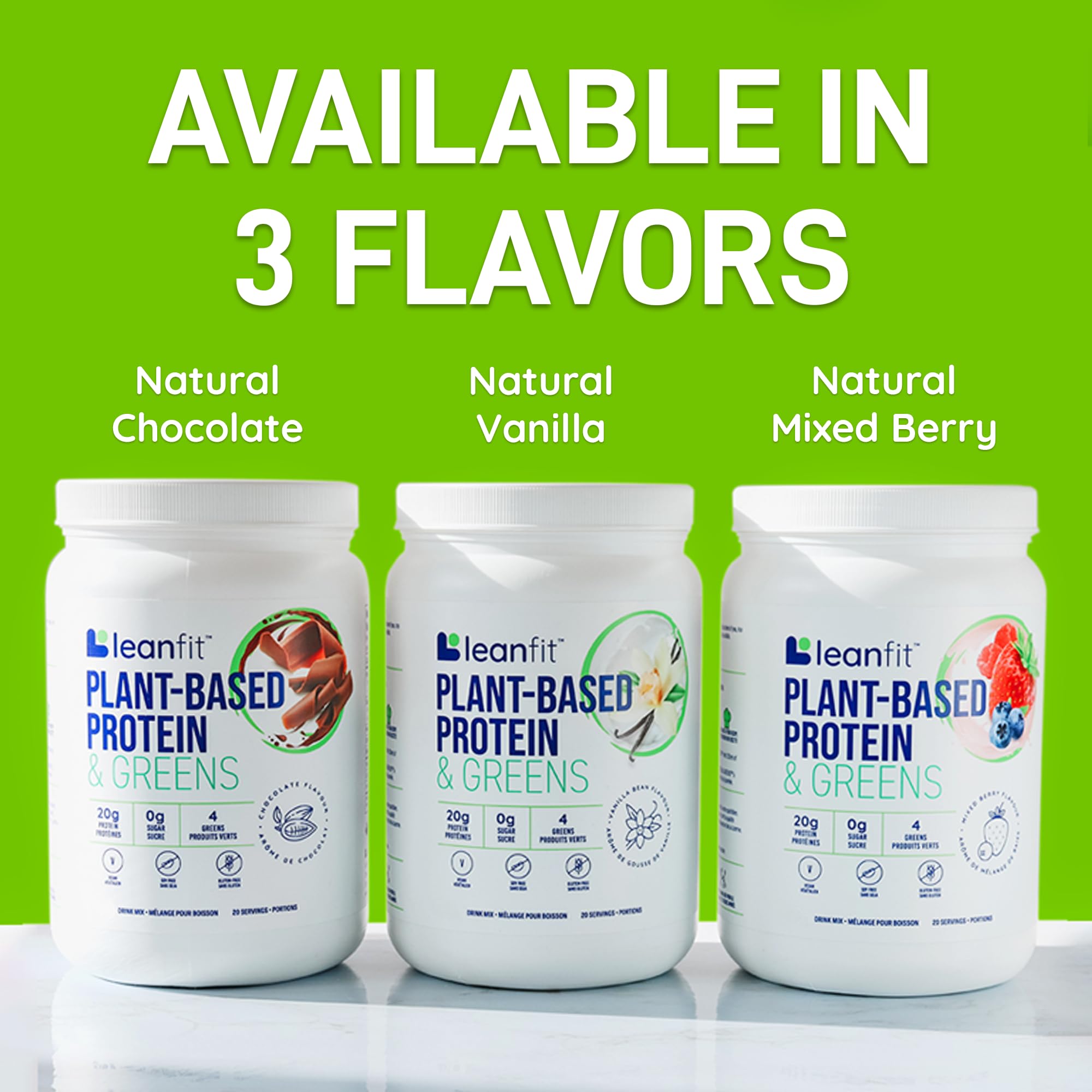 LeanFit Plant-Based Protein & Greens, Natural Berry, 20g Protein, 19 Servings, 1.25 Pound LeanFitBuy Supplements Australia