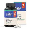 Italic LIfe Sciences Mega DHA Omega-3 1300mg – 800mg DHA, 500mg EPA – Brain Health Supplement for Memory, Focus & Mental Clarity – High Potency Fish Oil – Non-GMO, Third-Party Tested – 60 Capsules Italic Life Sciences buy supplements Au
