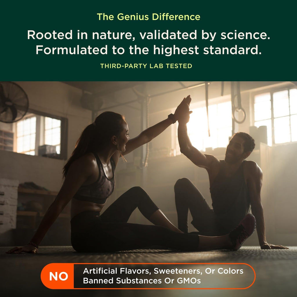 Genius Micronized Creatine Monohydrate Powder, Post Workout Supplement, Green Apple - 100% Naturally Flavored & Sweetened - Supports Muscle Building, Cellular Energy & Cognitive Function – 195g The Genius BrandBuy Supplements Australia