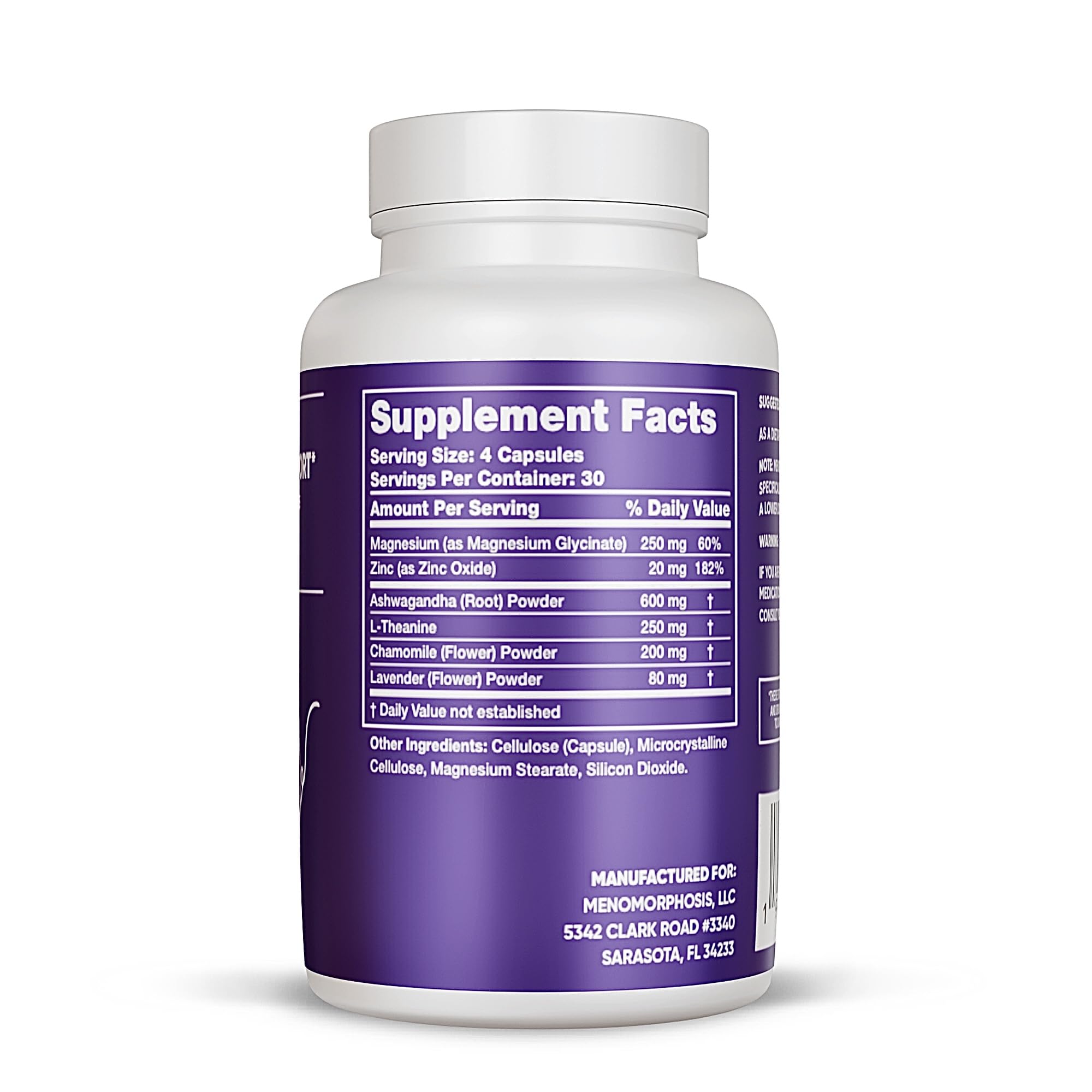 Meno Sleep Menopause Support Supplement: Clinically Proven Ingredients Improve Energy, Mood & Mental Clarity. Magnesium Glycinate, L-Theanine, Ashwagandha, Made in USA, Vegan, Hormone Free 120 Ct MenoMorphosisBuy Supplements Australia