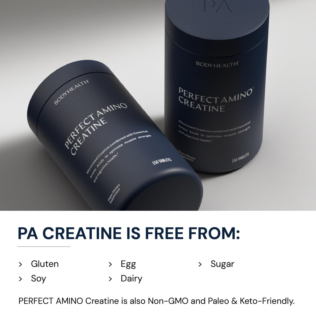 BodyHealth Creatine Monohydrate Tablets – Vegan Pre Workout Supplement with PerfectAmino, BCAAs & EAAs – Keto-Friendly, Muscle Recovery & Energy Support – 5g Creatine Equivalent per Serving BodyHealthBuy Supplements Australia